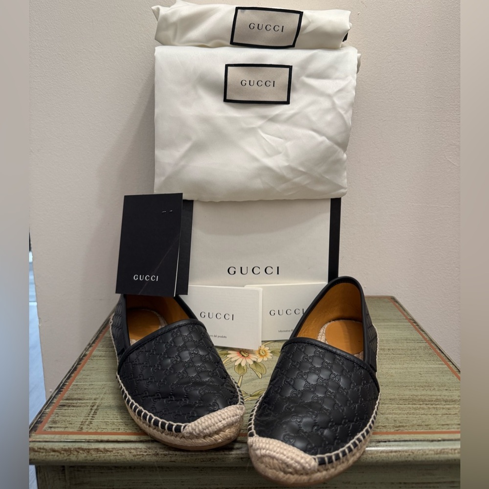 Gucci Black Quilted Espadrilles